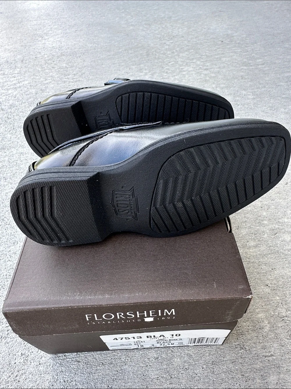 Florsheim Black Leather Monk Strap Dress Shoes